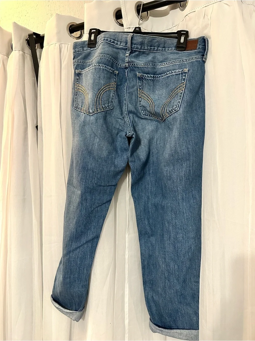 Hollister Ripped Medium Blue Boyfriend Jeans